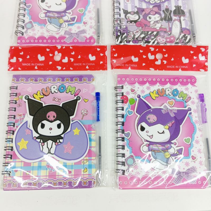 

Nootebook Kuromi Sanrio Notebook + Bolpoint Buku Diary mini