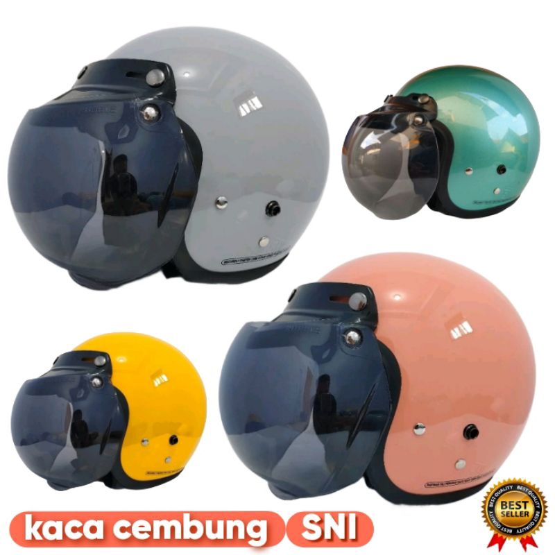 HELM DEWASA REMAJA PRIA WANITA HELM  PREMIUM SNI KACA CEMBUNG FULL LEHER PRIA DAN WANITA