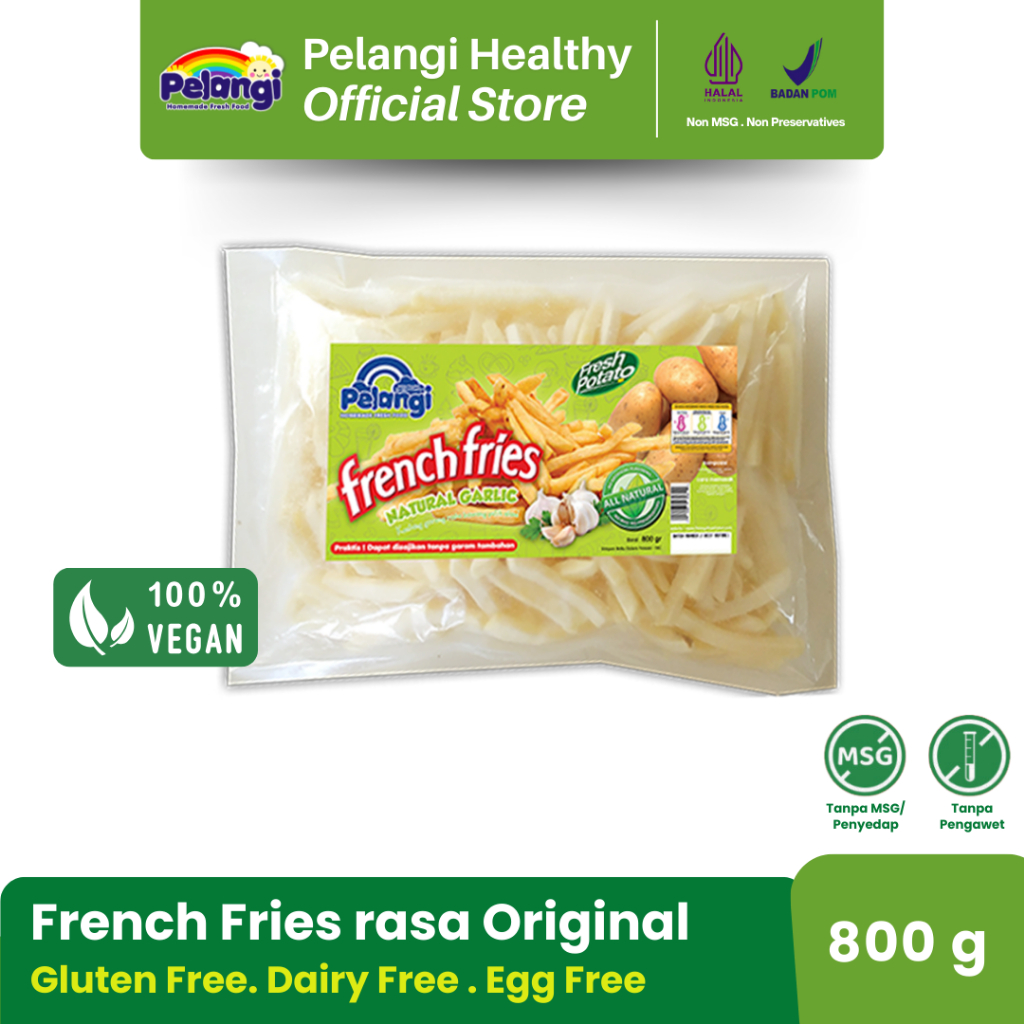 

PELANGI Kentang French Fries Garlic Gluten Free Egg Free Dairy Free No MSG No Preservatives Halal