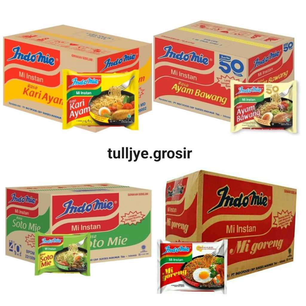 

(Isi 40 Pcs) Mie Instan Indomie Goreng 1 Karton / 1 Dus Indomie Goreng / Indomie Goreng - Ayam Bawang - Kari Ayam - Soto