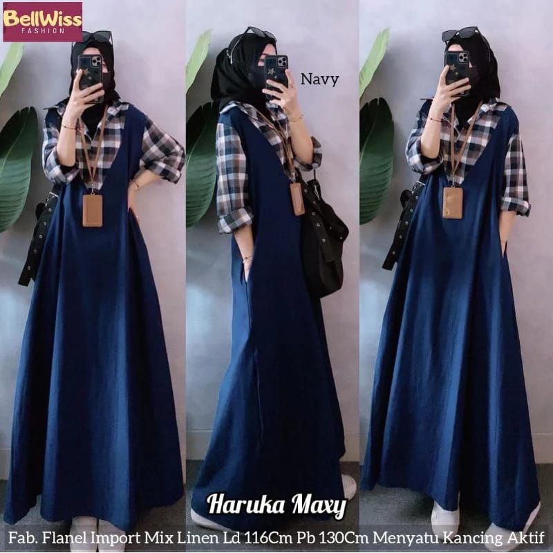 HARUKA MAXY ORI By BELLWISS | gamis flanel | KALANI | VINSA | MELISA | VARLA | NISA | AYURA | ANDIN 
