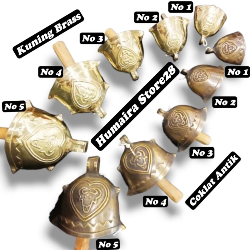 Kluntung Gentho Sapi Bel Lonceng Kalung Klontongan Kuningan Asli Bandul Kayu