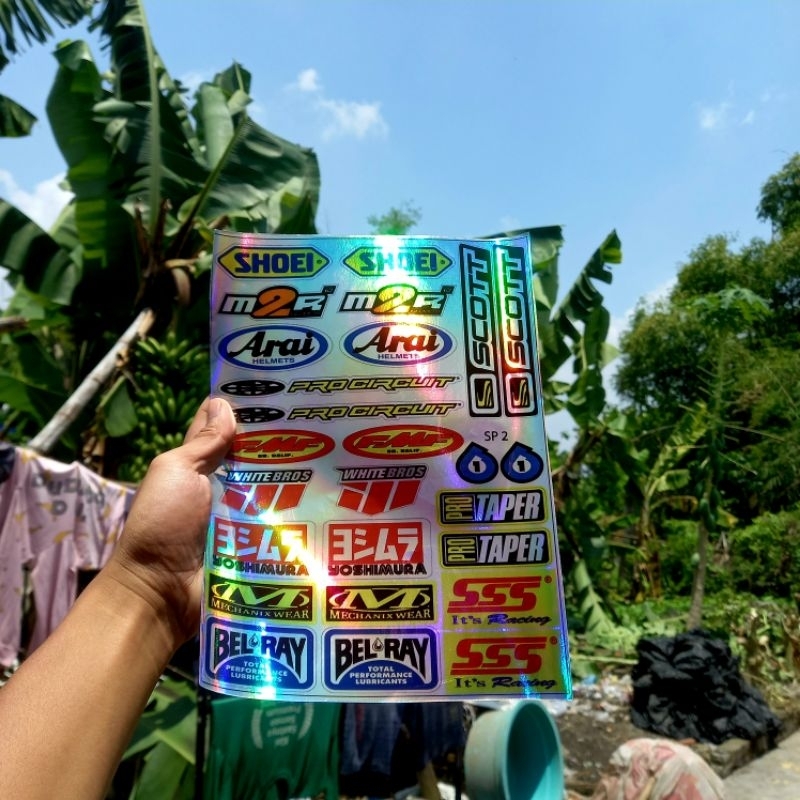 Stiker Hologram Sponsor Shoei Stiker Racing Sponsor Stiker Tangki Motor