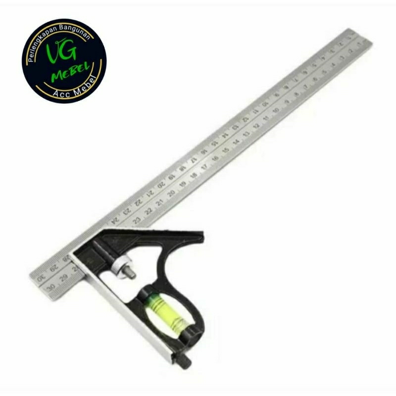 

Siku Tukang + Waterpass 12" / Penggaris Siku 30 cm Merk GIGAN