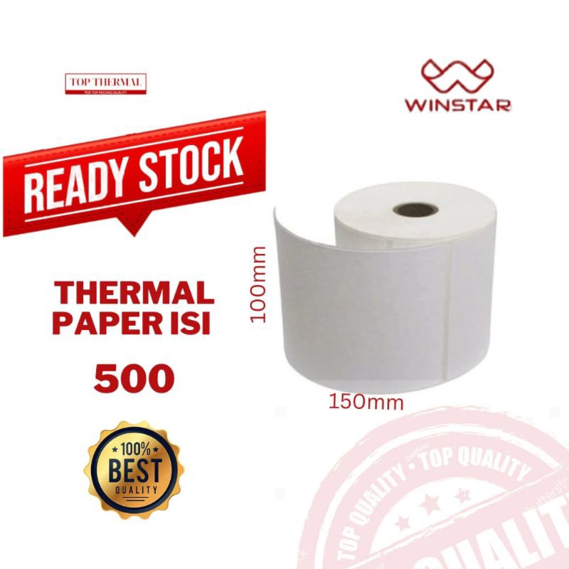 

KERTAS STICKER THERMAL BARCODE A6 100mm x 150mm WINSTAR 500pcs RJ4
