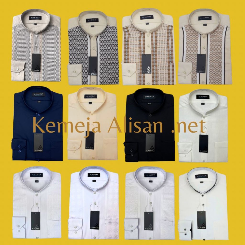 ALISAN Baju KOKO ALISAN Bordir Lengan Panjang Original Terbaru