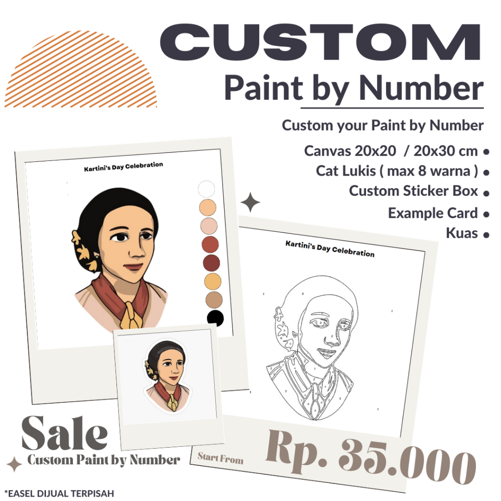 

Custom Paint by Number 20x20 // 20x30 cm FREE DESIGN