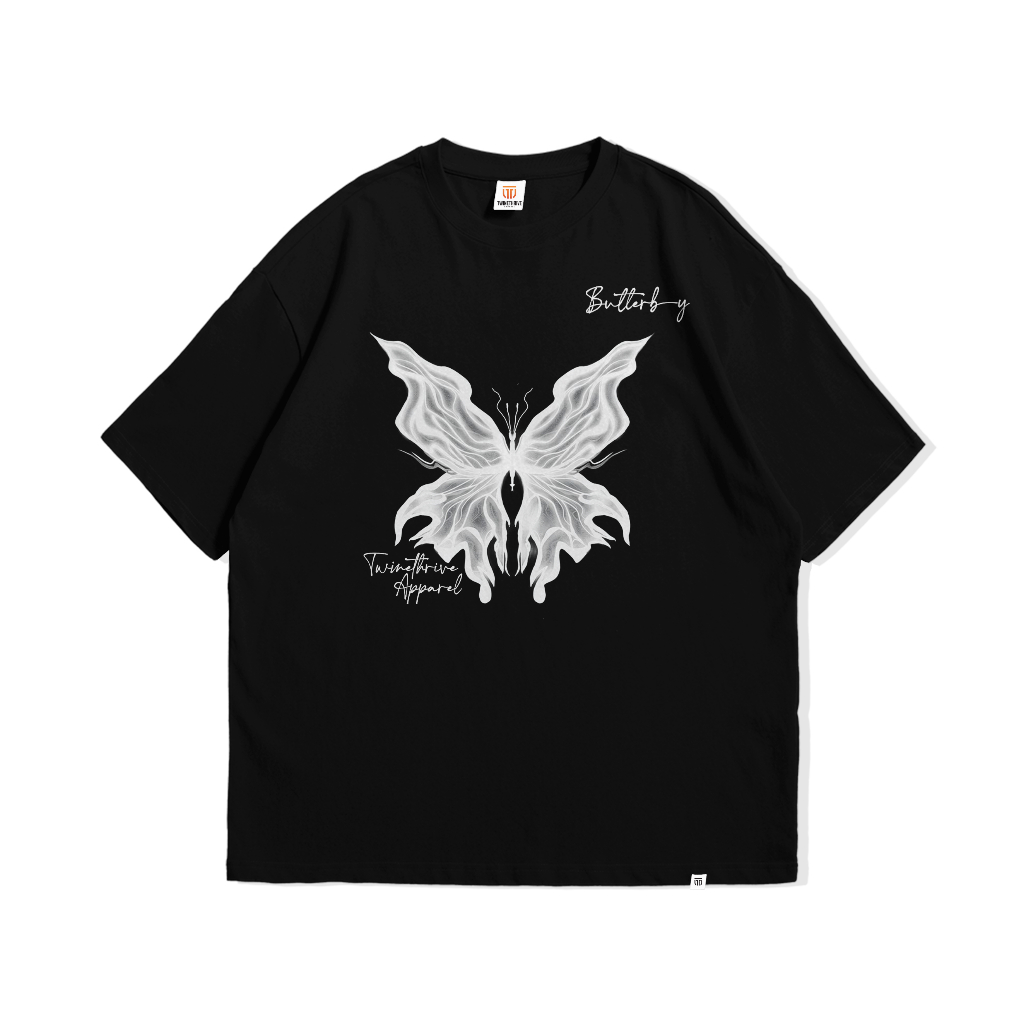 TWINETHRIVE T-Shirt Oversized Butterfly | Kaos Oversize Pria & Wanita Oversized TWNV058