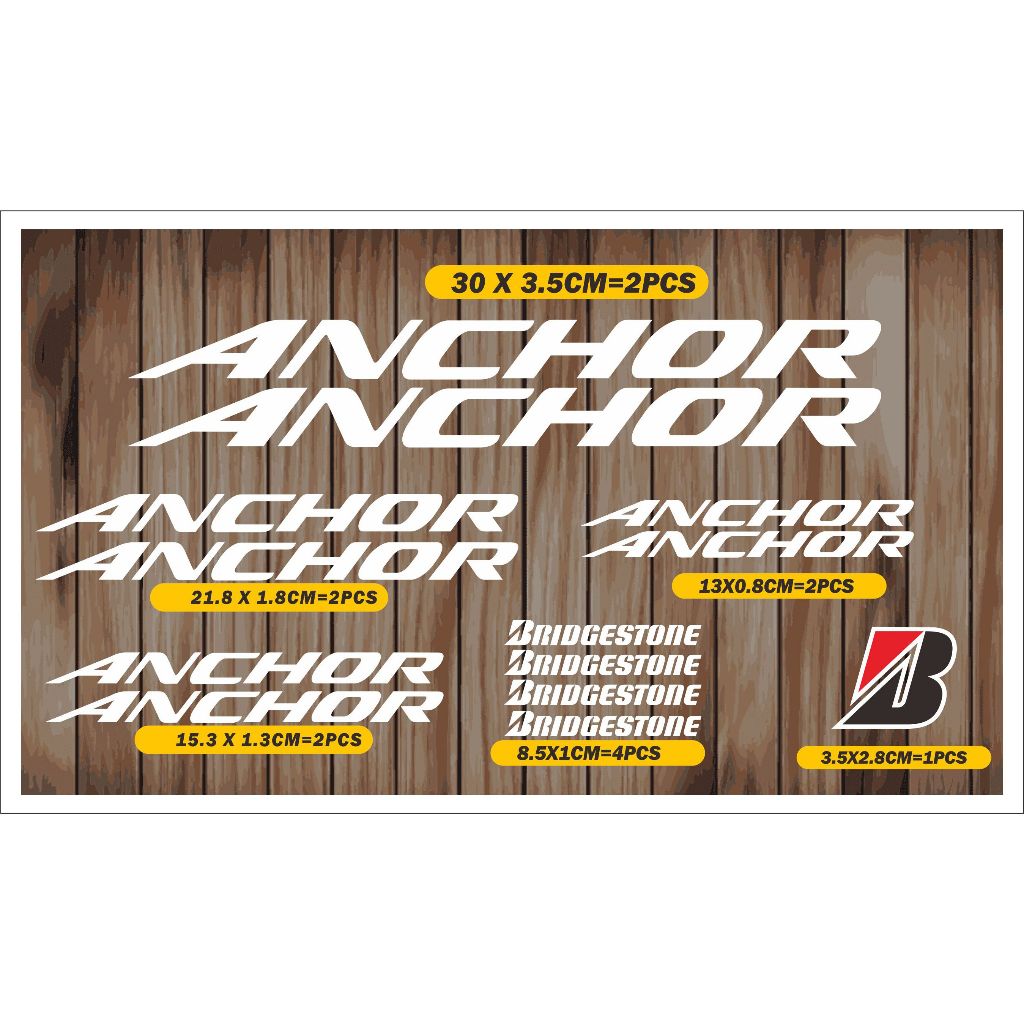 Sticker cutting sepeda Anchor Bridgestone Sticker Frame Fixie Anchor