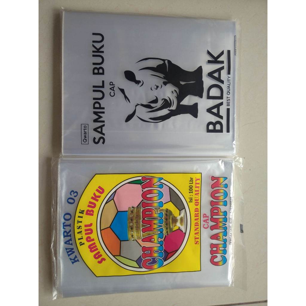 

Sampul plastik champion / Cap Badak kwarto 03 ( 1 pack isi 100 pcs) ATK GALERY