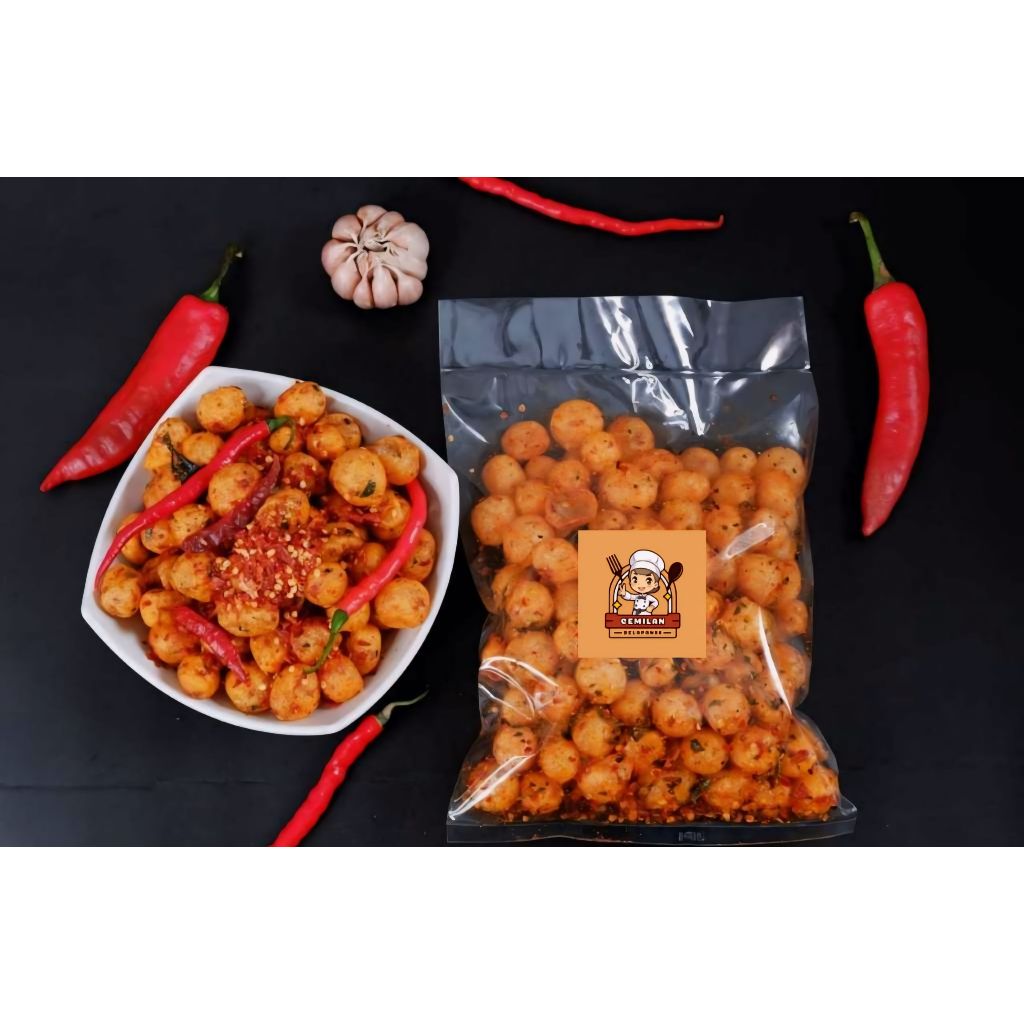 

CIMOL KERING 500GR/ ENDOG LEWO/ SNACK SINGKONG PEDAS CIKRUH DAUN JERUK / CEMILAN GARUT/ MAKANAN BOLA KRIUK