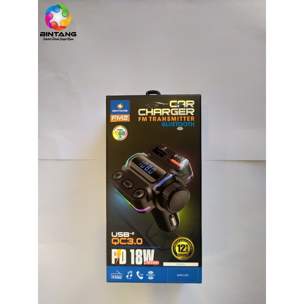 CAR CHARGER FM TRANSMITTER BINTANG FM-2