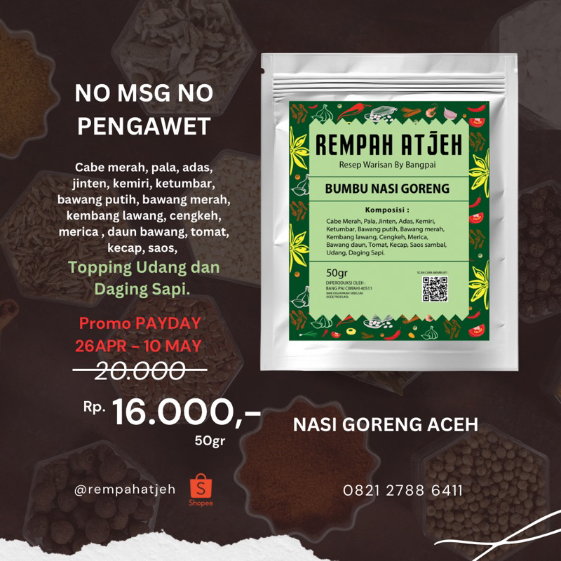 

Bumbu Instan Nasi Goreng Aceh 50gr
