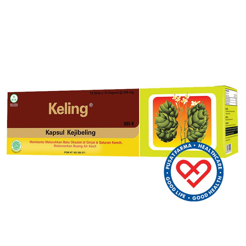 Borobudur Herbal Keling Strip 100 Kapsul Obat Batu Ginjal dan Sakit Pinggang