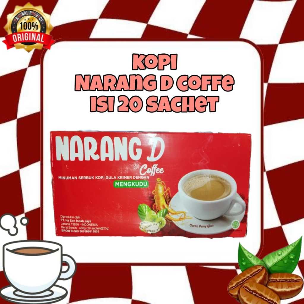 

KOPI NARANG D COFFE GINGSENG MENGKUDU ISI 20 SACHET