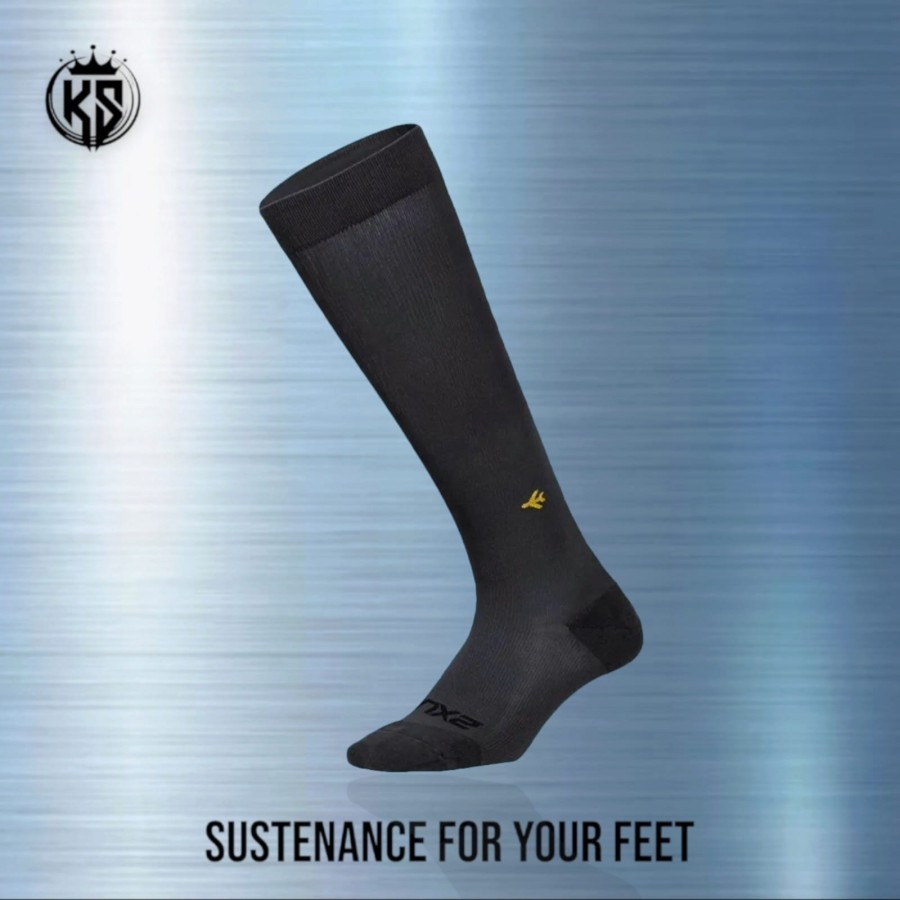 Kaos kaki 2XU Flight Compression Socks Black Titanium