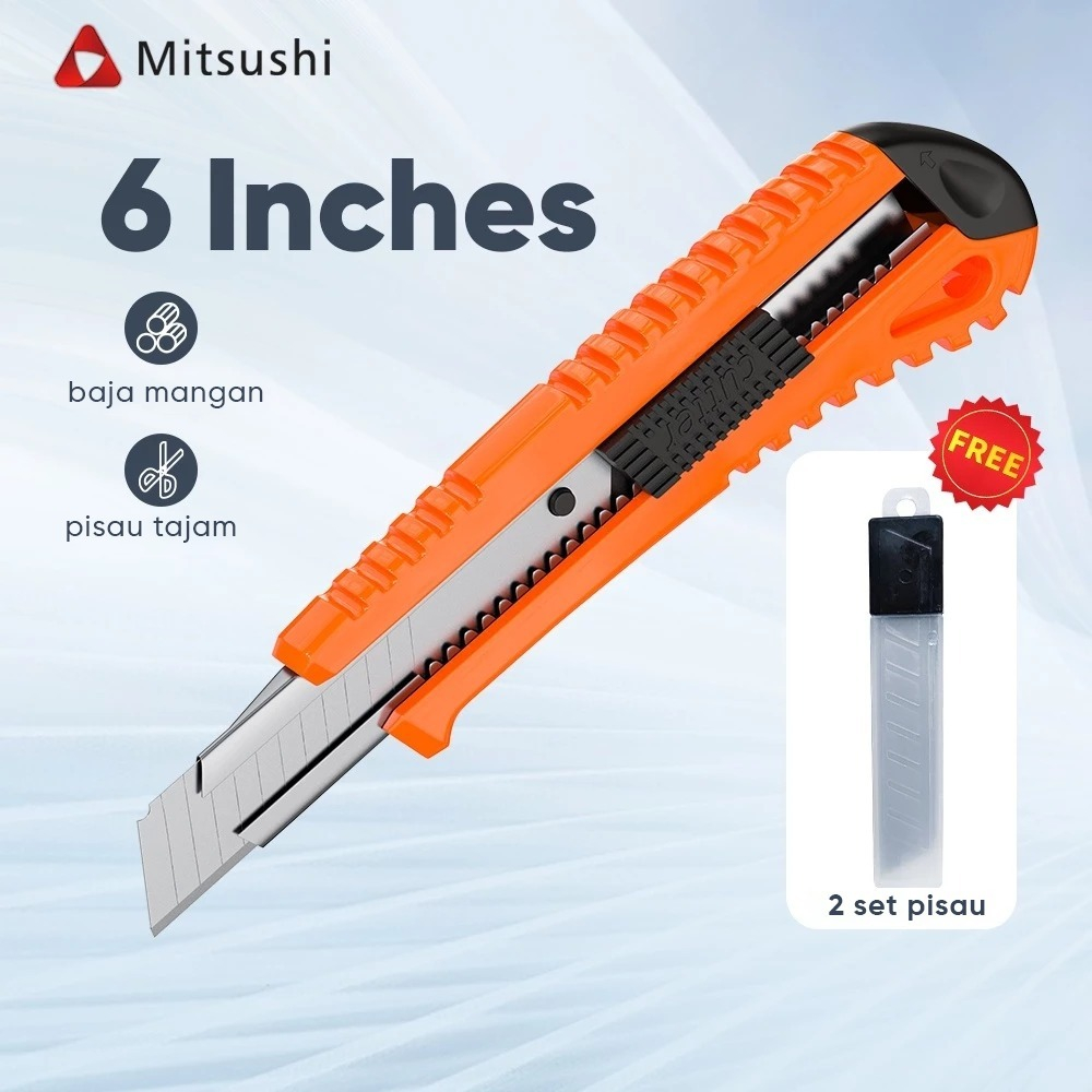 

Mitsushi Pisau Cutter Pemotong Gagang Orange 18mm / Utility Cutter Knives Set