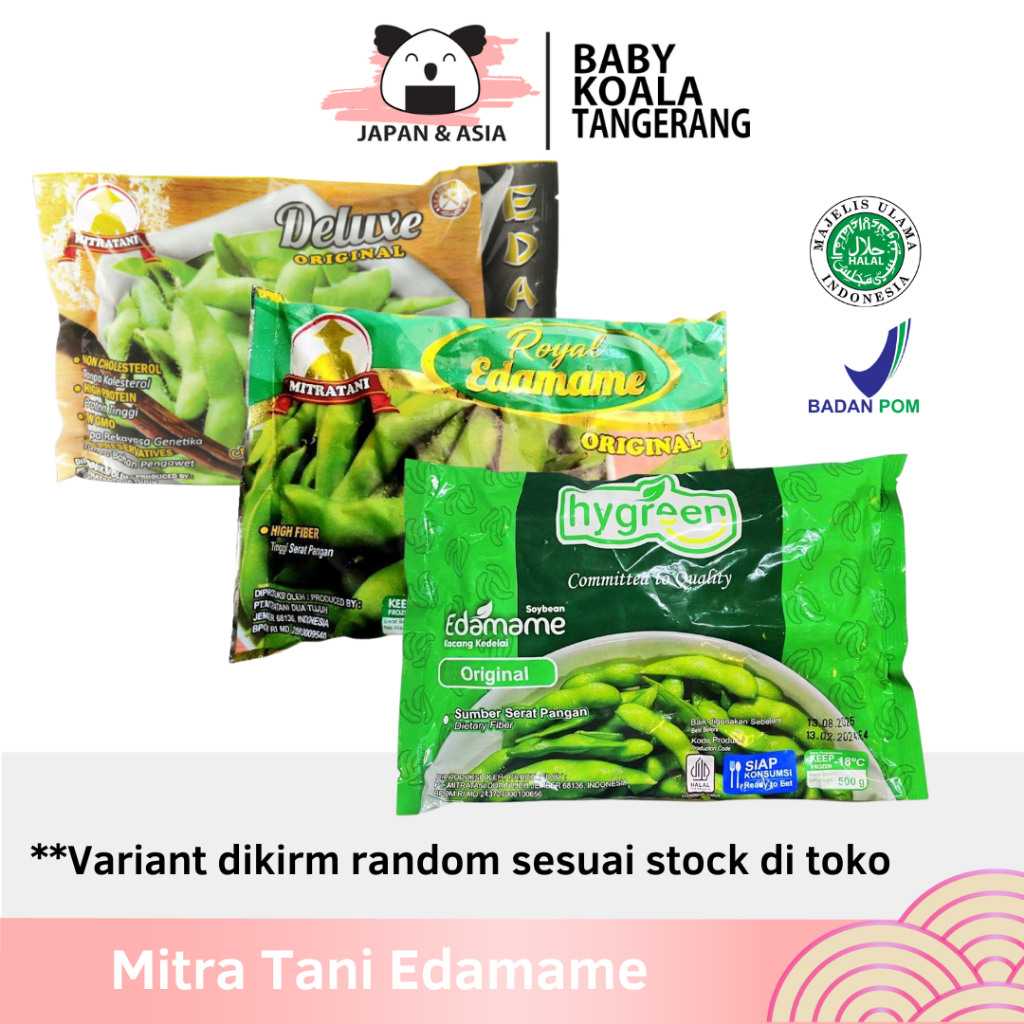 MITRA TANI Edamame Kacang Kedelai Jepang 500 g Halal | Kualitas Export Kedelai Rebus Frozen.