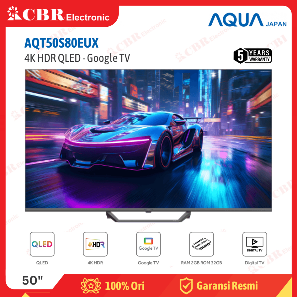 TV AQUA 50 Inch LED AQT50S80EUX (4K UHD QLED-Google TV)