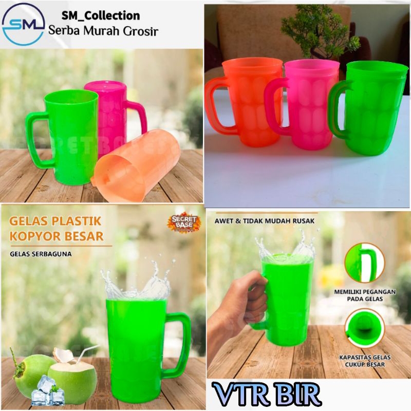 Cangkir kopi/water cup/gelas bening plastik/gelas minum teh/Gelas VTR BIR
