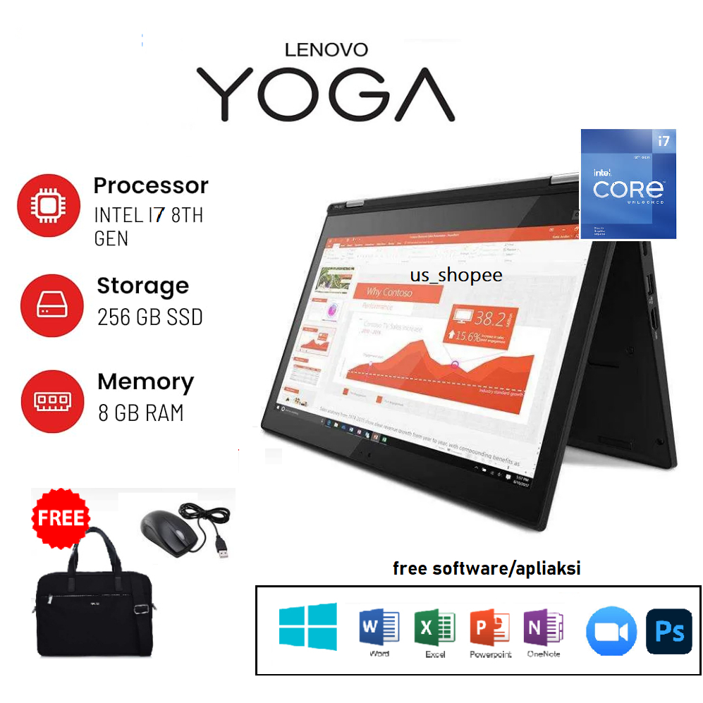 Laptop Lenovo Yoga L380 Core i5 GEN 8 RAM 16GB/512GB
