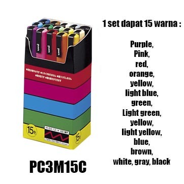 

UNI POSCA PC3M15C Paint Marker set isi 15pcs