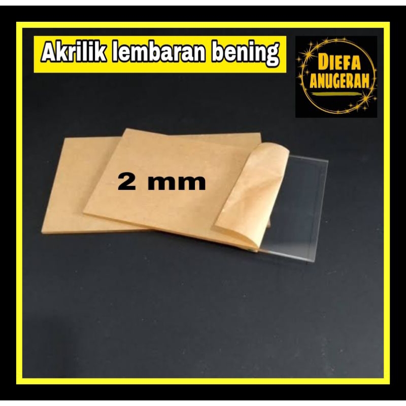 akrilik bening 2mm ukuran 12x50