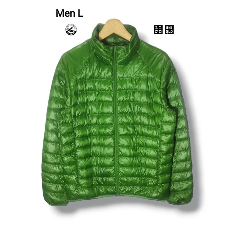 UNIQLO UL Premium Down Jacket Bulu Angsa Green Size tag L (P68xL55) jaket hangat pria