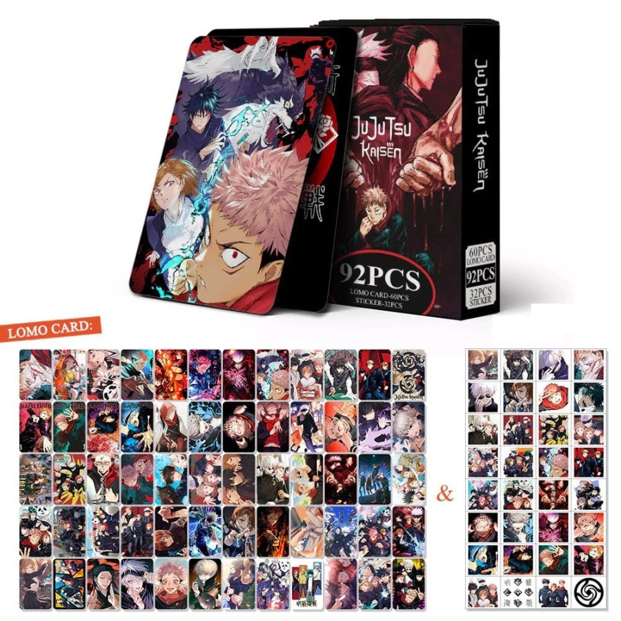Photocard lomo card photo card lomocard anime jepang jujutsu kaisen yuji itadori satoru gojo megumi 