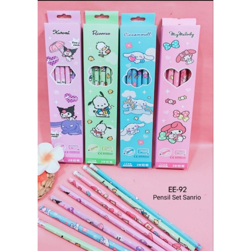

1 LUSIN PENSIL 2B SANRIO (MOROL,MELO,KURO) MIX