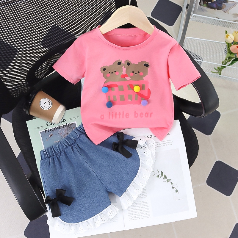 Baju Anak Perempuan 1 Set Baju Bayi Perempuan Stelan Bayi Setelan 1-4 Tahun