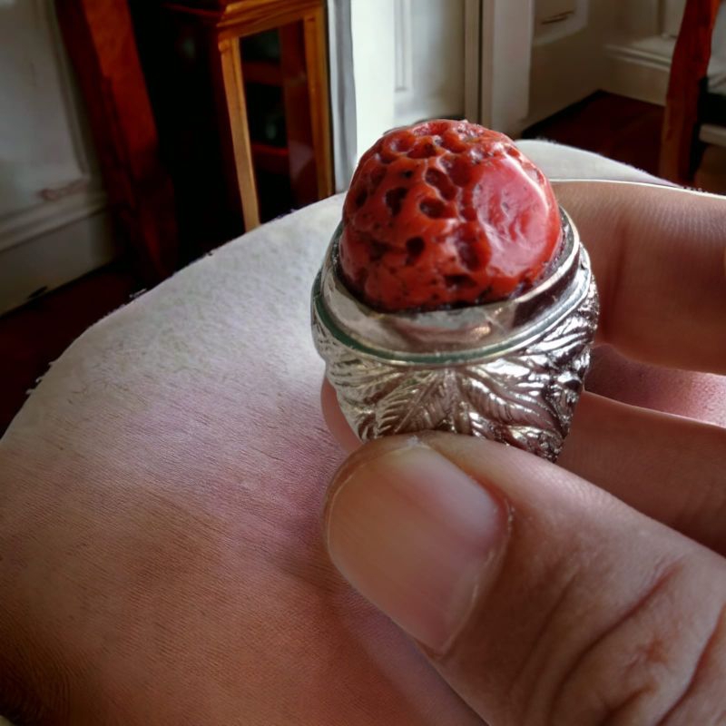 cincin batu marjan laut merah natural jumbo