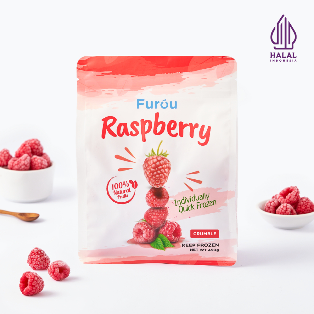 

FUROU Frozen Raspberry (IQF) | Rasberi Beku | 450 gram