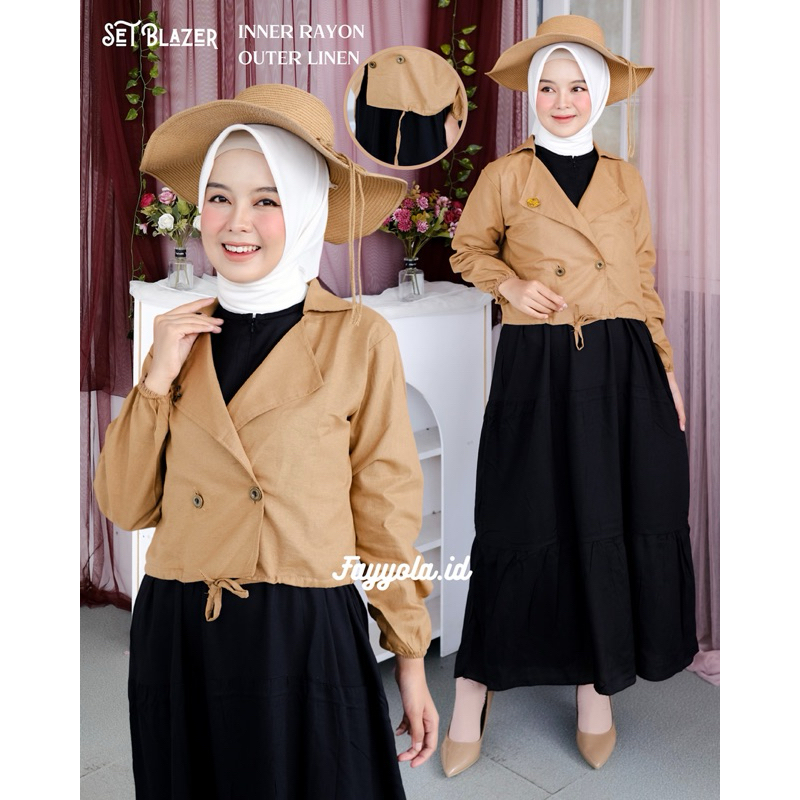 Adara Blazer Crop Wanita Korean Style Outfit Remaja Ootd Kekinian Terbaru By Fayola.id