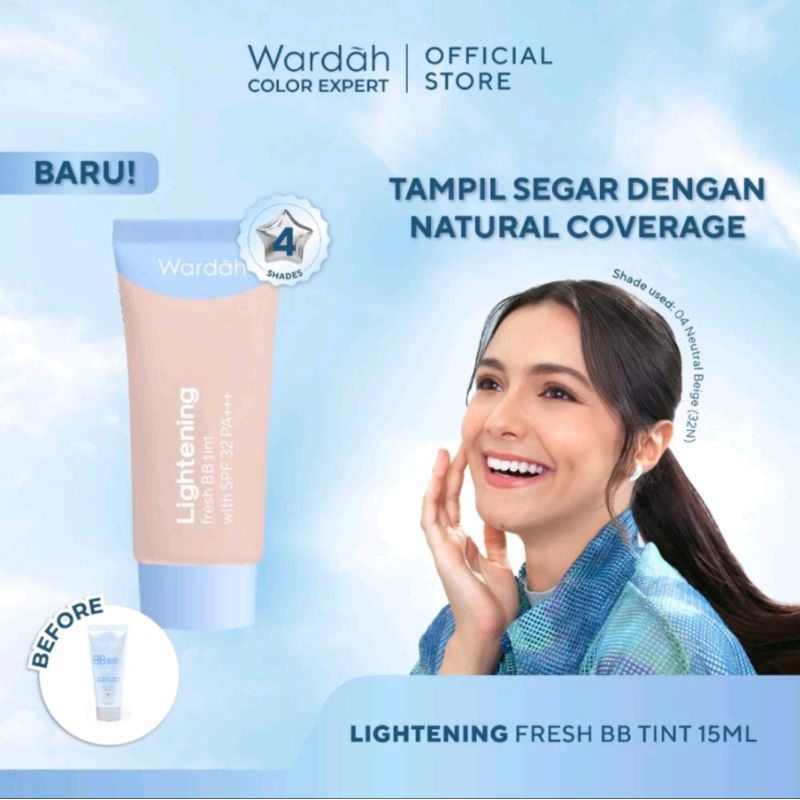 NEW! Wardah Lightening Fresh BB Tint 15ml - Base Makeup Super Ringan yang Diformulasikan
