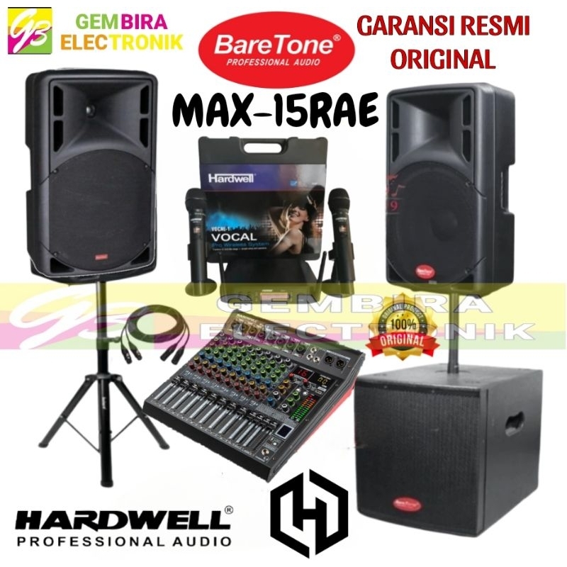 Paket Sound System Outdoor Indoor Speaker Baretone 15 inch aktif dan Subwoofer 18 inch Aktif Original