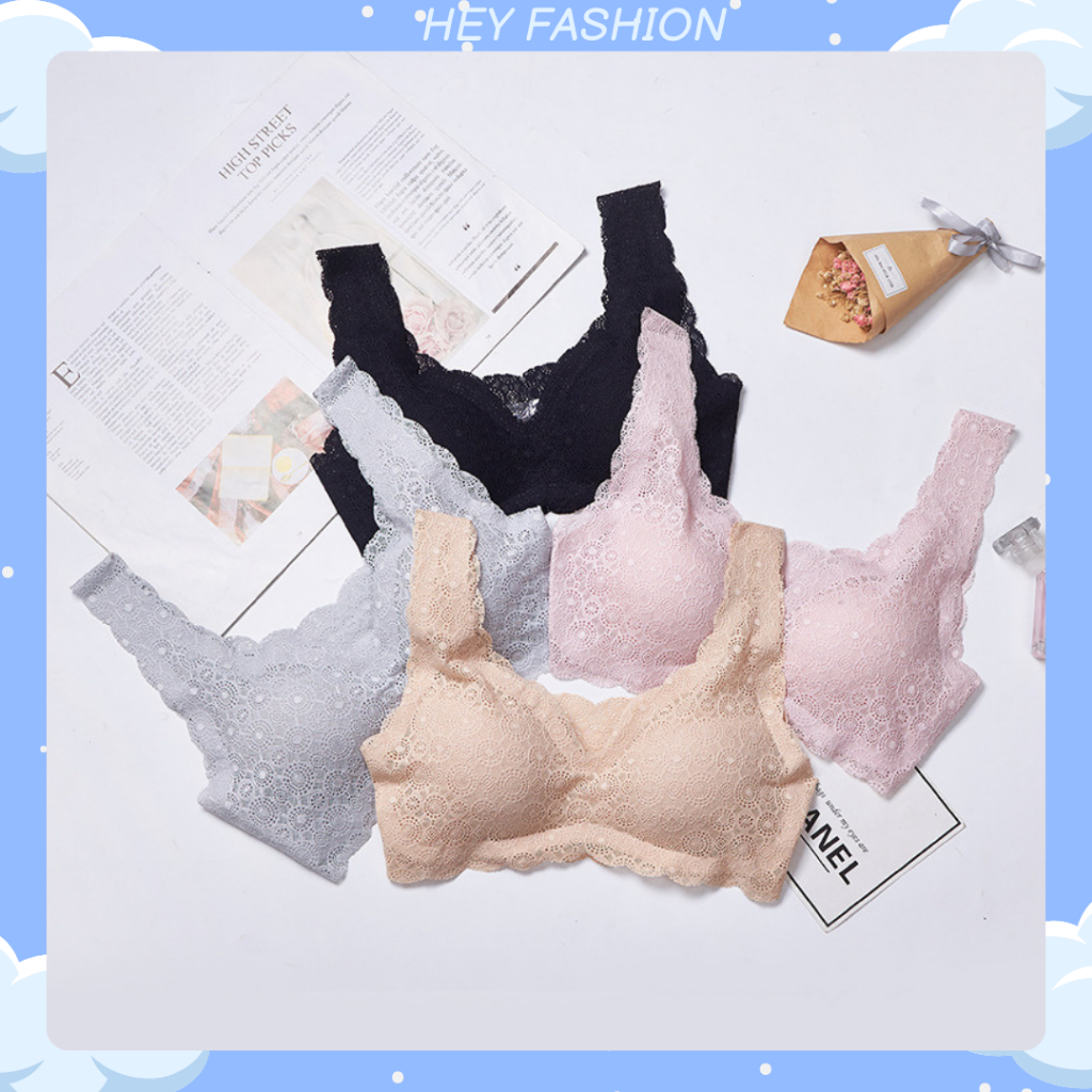 HF~BR489 BRA RENDA TANPA KAWAT BH WANITA KOREAN STYLE REALPICT