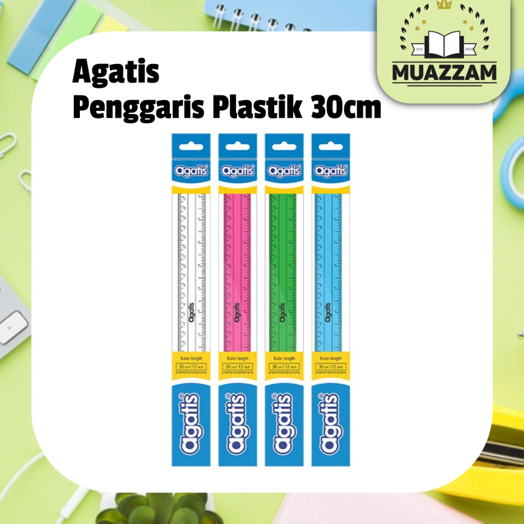

Agatis - Penggaris Plastik/Mika/Mistar ukuran 30 cm/ Tahan gores transparan