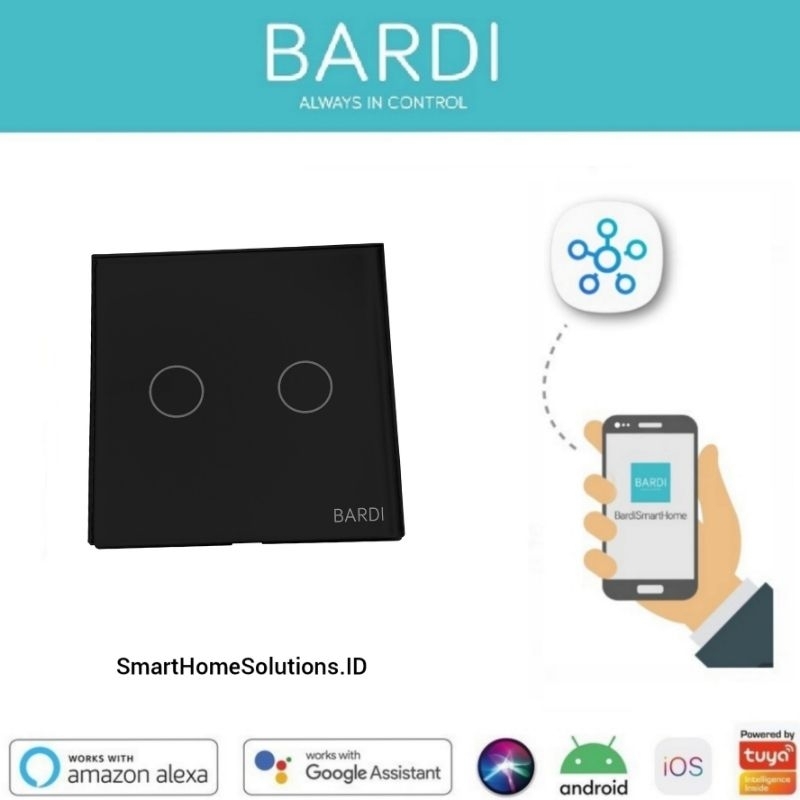 Bardi Smart Wall Switch EU 2 Gang - Black