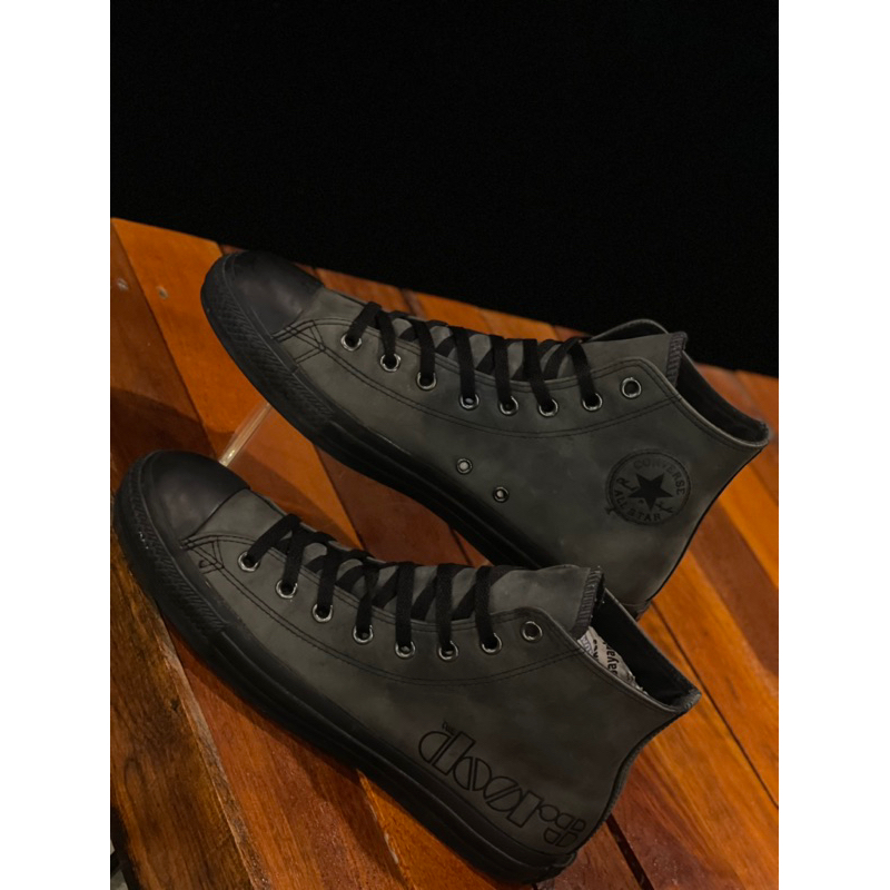converse Black Leather x The Doors