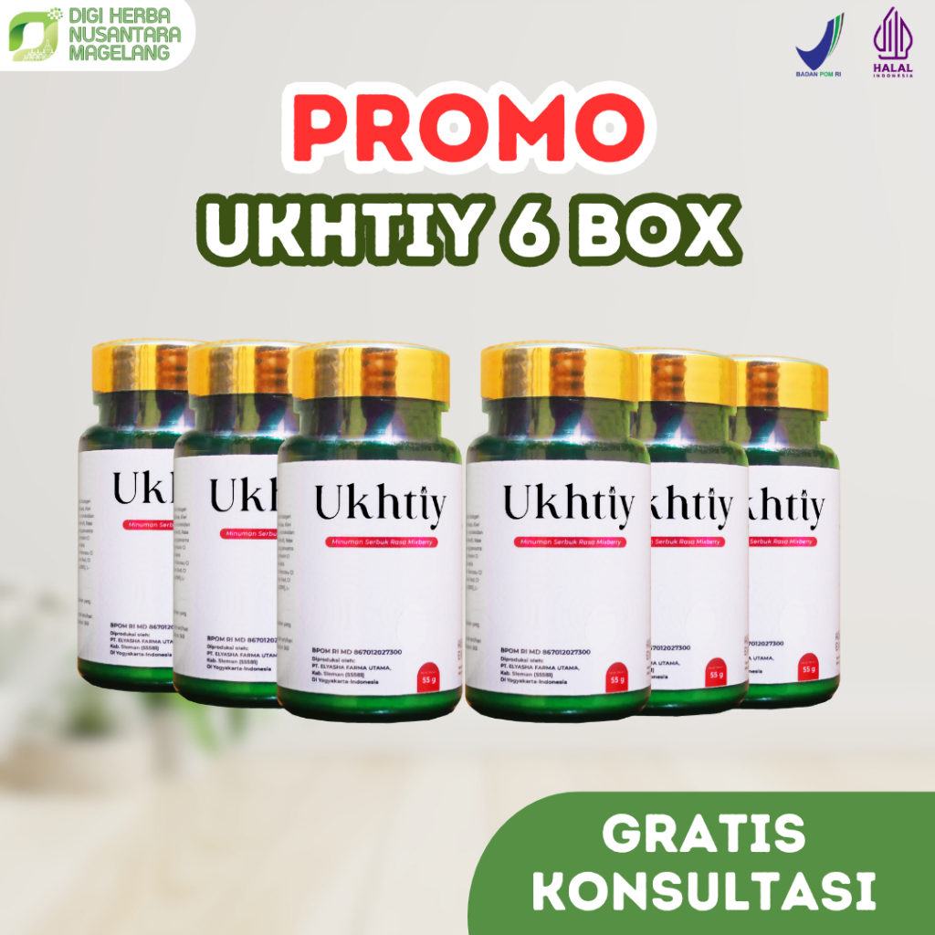 PROMO 6 Botol Ukhtiy Collagen Drink | Whitening Booster | Kolagen Mencerahkan kulit | Pemutih Badan 