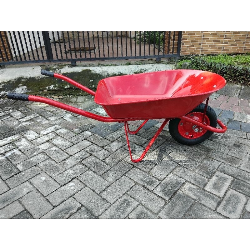 gerobak Sorong merah / gerobak dorong / gerobak