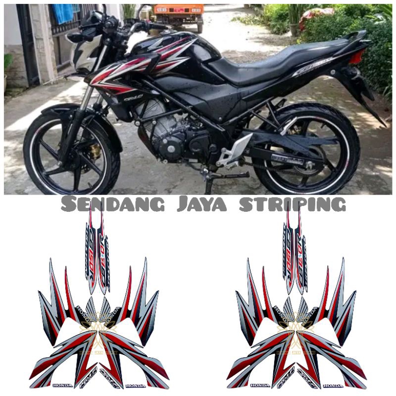 STIKER STRIPING MOTOR HONDA CB150R OLD STREETFIRE 2013 HITAM