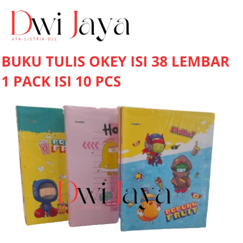 

Pack/ Buku Tulis OKEY isi 38 lembar 1 Pack isi 10 Pcs