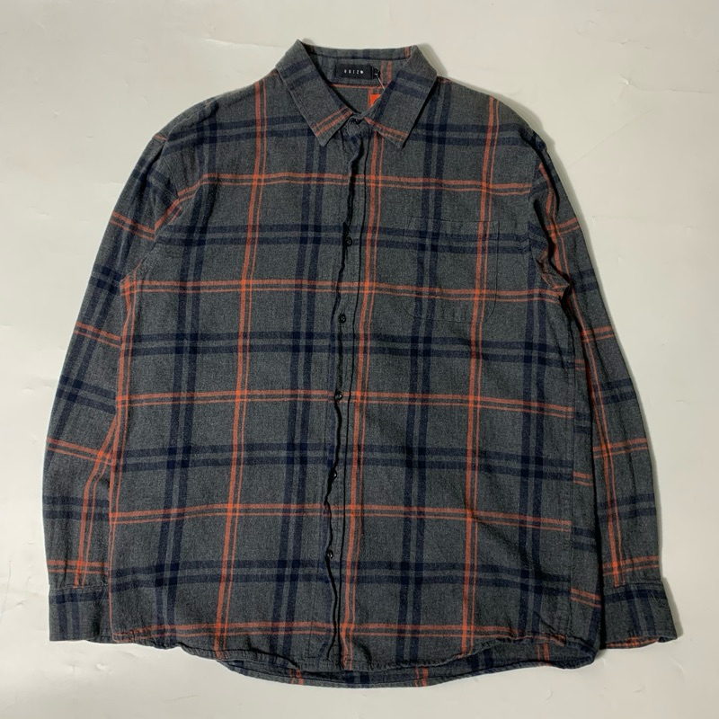 UGIZ Flannel Plaid Shirt Single Pocket Second Original