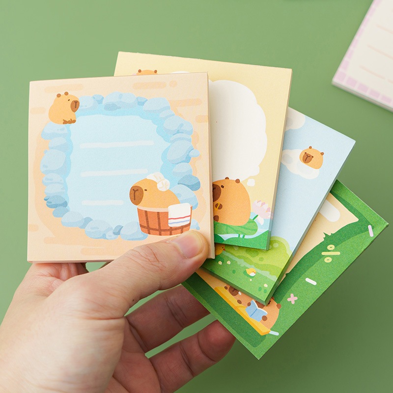 

Post It Sticky Notes Memo Notepad , Kertas Pesan Tempel Motif Lucu Panda & Capybara