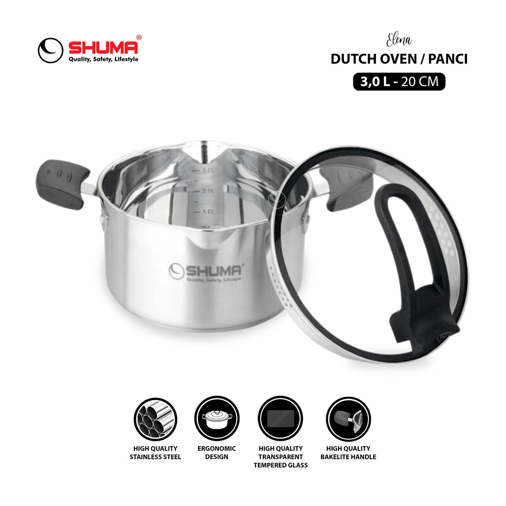 SHUMA Stainless Steel Dutch Oven Elena 20 cm 3.0 L (panci)