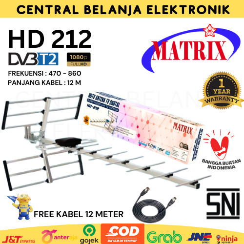ANTENA TV DIGITAL OUTDOOR MATRIX HD 212+ KABEL 12 METER  / ANTENA TV LUAR MATRIX 212 + KABEL / MATRI