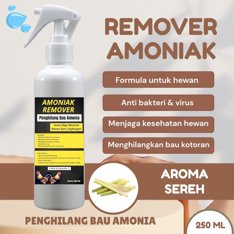 amoniak remover 250ml | penghilang kotoran kandang hewan menghilangkan bau amonia