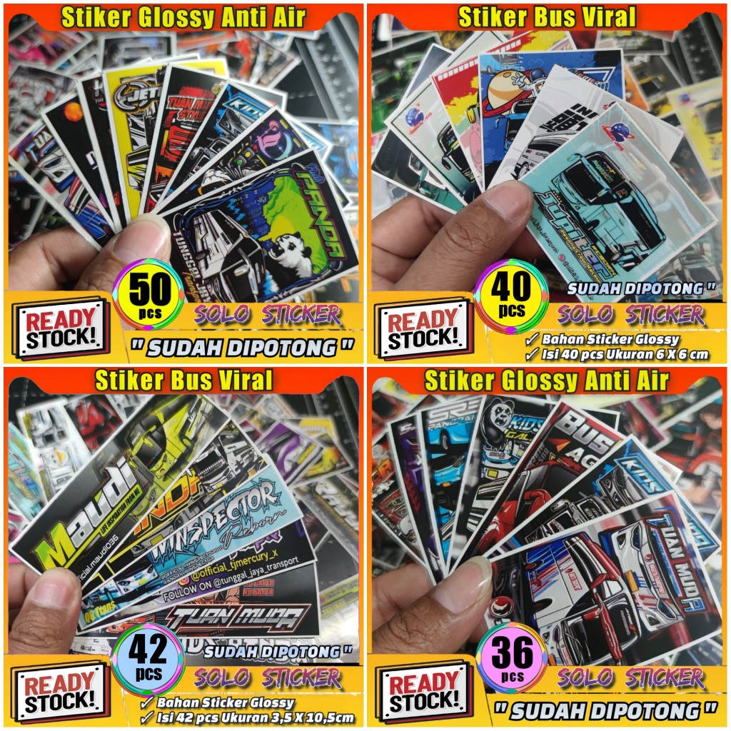 

ISI 50/42/40/36 Pcs STIKER BUS MANIA Bis Telolet Basuri